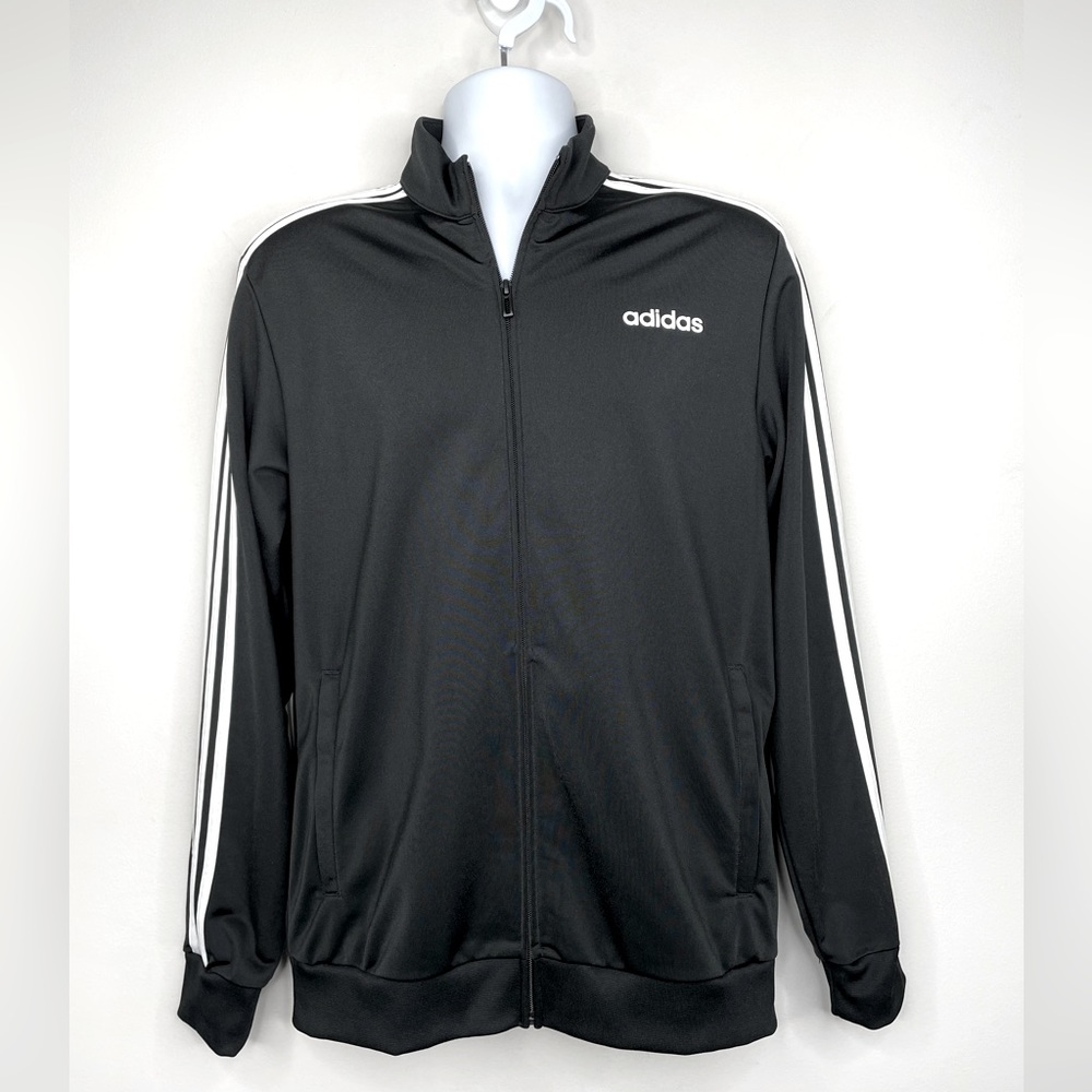 [adidas] Men's Essentials 3-stripes Mixed Material Track Jacket